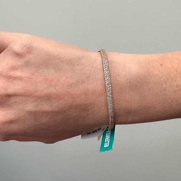 EFFY 14k Rose Gold Diamond Pave Bangle 1.20 TCW - Picture 4 of 4